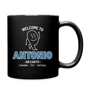Antonio: Unusual T-shirt for women, men, children - Full Color Mug - black - Right