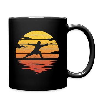 Fencer Graphic Vintage Fence Fencing - Full Color Mug - black - Right