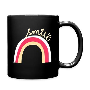 Rainbow, Smile, Positive Quote - Full Color Mug - black - Right