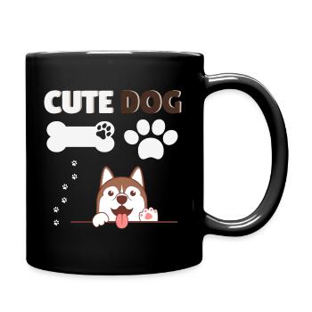 cut dog - Full Color Mug - black - Right