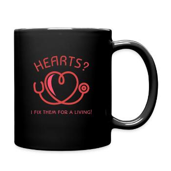 Hearts? I fix them for a living Hot Single Doctor - Full Color Mug - black - Right