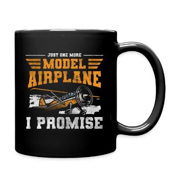 Model Airplane Air Traffic Flying Machine Aircraft - Full Color Mug - black - Right