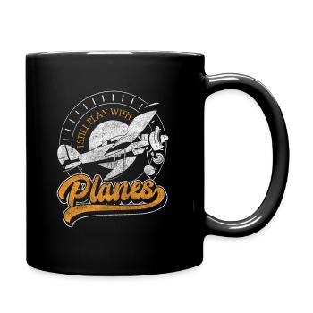 Model Airplane Hobby Pilot Aviation Sport - Full Color Mug - black - Right