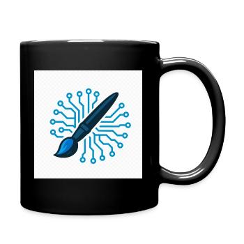 Tech-Inspired Digital Art Design - Full Color Mug - black - Right