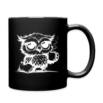 I Was Awake All Night Owl With Pillow - Full Color Mug - black - Right