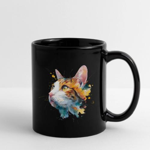 Cat: Feline Ink Burst - Full Color Mug