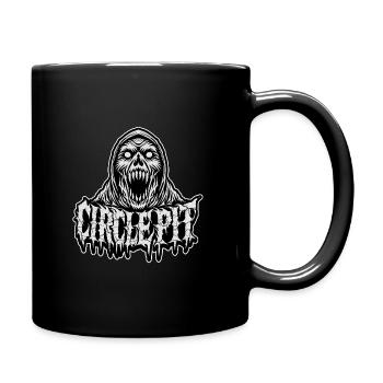 Circle Pit Skull with Haunting Text - Full Color Mug - black - Right