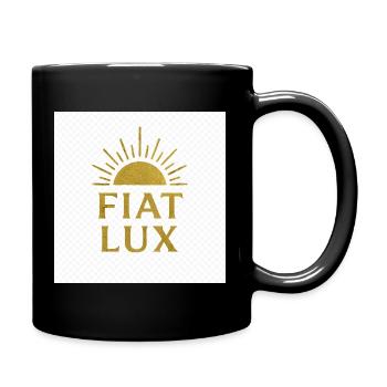 Fiat Lux Gold Sunburst Logo - Full Color Mug - black - Right