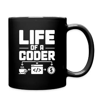 Life Of A Coder Coding Humor - Full Color Mug - black - Right