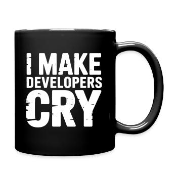 I Make Developers Cry Tester Humor - Full Color Mug - black - Right