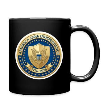 Patriotic 250th Independence Seal - Full Color Mug - black - Right