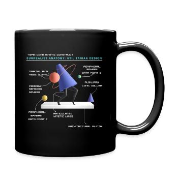 Retro Futuristic Cone Kinetic Construct T-shirt - Full Color Mug - black - Right