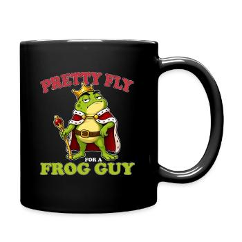 Pretty Fly For A Frog Guy French Frog King Mascot - Full Color Mug - black - Right