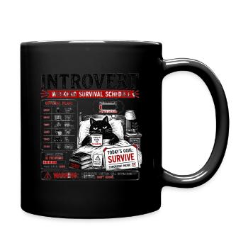 Introvert Weekend Survival Schedule - Full Color Mug - black - Right