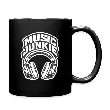 Music Junkie DJ Audiophile Headphones Music Lover - Full Color Mug - black - Right