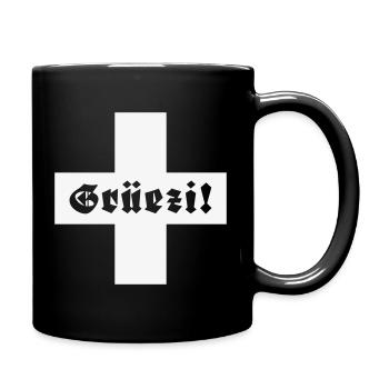 Grüezi (Switzerland / Greeting / Fraktur) - Full Color Mug - black - Right
