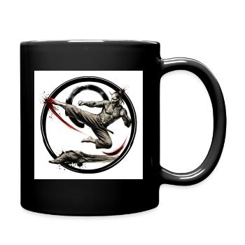 Oni Warrior Kick in Ink Circle - Full Color Mug - black - Right