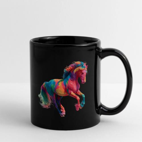 Colorful Paint Splatter Horse Art - Full Color Mug