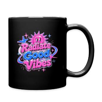 Radiate Positive Energy - Retro Y2K Sun - Full Color Mug - black - Right