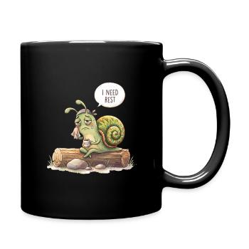 Weary Snail Rest Cartoon Tee - Full Color Mug - black - Right