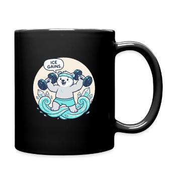 Ice Gains Polar Bear Lifter - Full Color Mug - black - Right