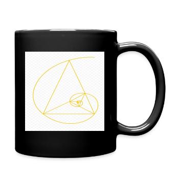 Golden Spiral Triangle Geometry - Full Color Mug - black - Right
