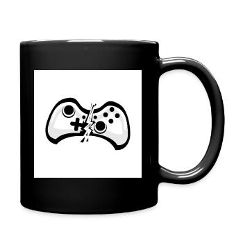 Broken Controller Rage Quit Gamer - Full Color Mug - black - Right
