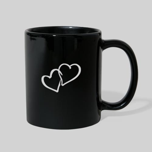 Double Heart Full Black Mug - Full Color Mug