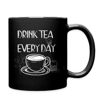 Drink Tea Every Day - Full Color Mug - black - Right