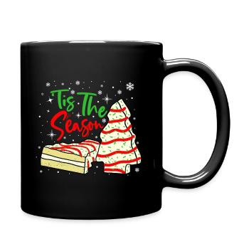 Tis The Season Christmas Tree Cakes Debbie - Full Color Mug - black - Right