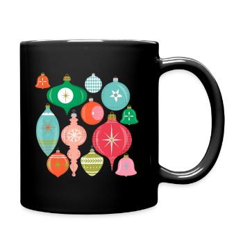 Retro Christmas ornaments - Full Color Mug - black - Right