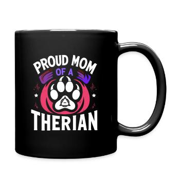 Proud Mom Of A Therian Furries Otherkin Nonhuman - Full Color Mug - black - Right