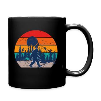 Bigfoot Retro Vintage 70s 80s Sasquatch Lovers Men - Full Color Mug - black - Right