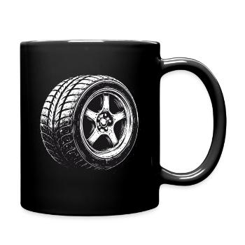 Vintage Motorsport Design Car Tire Rim - Full Color Mug - black - Right
