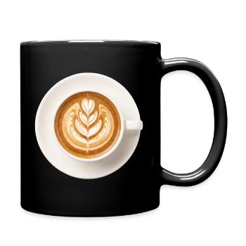 Latte Rosette Cup Art - Full Color Mug - black - Right