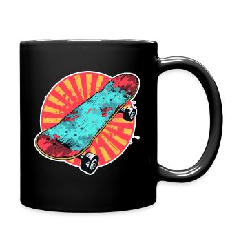Skateboard Comic Look - Full Color Mug - black - Right