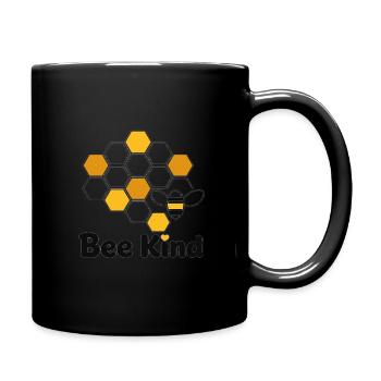 Bee Kind Hex Pattern - Full Color Mug - black - Right