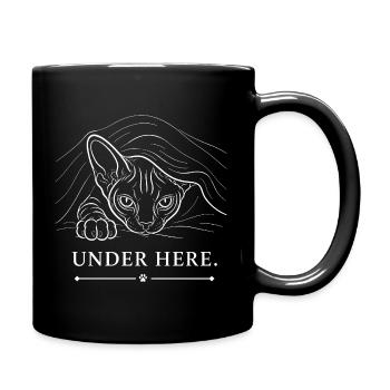 Sphynx Under Blanket - Full Color Mug - black - Right
