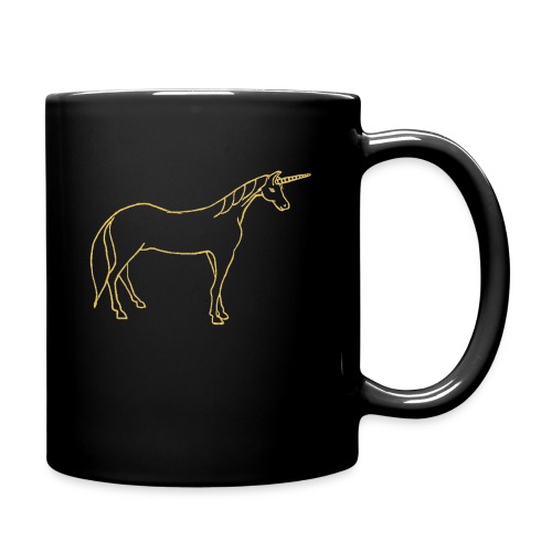 unicorn gold outline - Full Color Mug