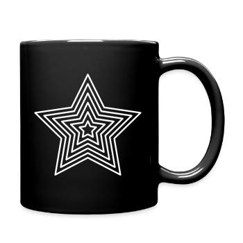 Concentric Star Line Art - Full Color Mug - black - Right