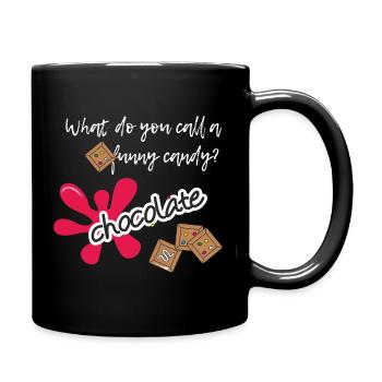 Funny Chocolate Candy Pun Shirt - Full Color Mug - black - Right
