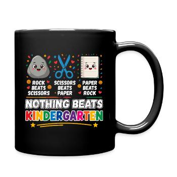  Nothing Beats Kindergarten Rock Scissors Paper - Full Color Mug - black - Right