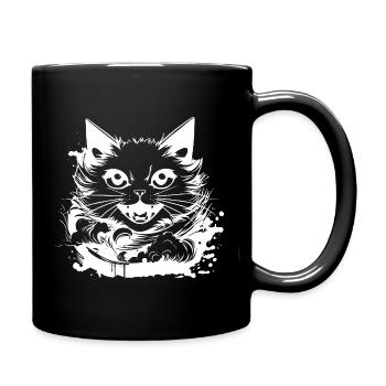 Japanese Cat Manga Style - Full Color Mug - black - Right