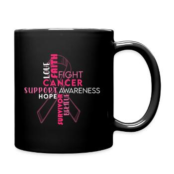 Breast Cancer Awareness Cancer Support - Full Color Mug - black - Right