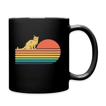 Russian Blue Cat Retro Vintage - Full Color Mug - black - Right