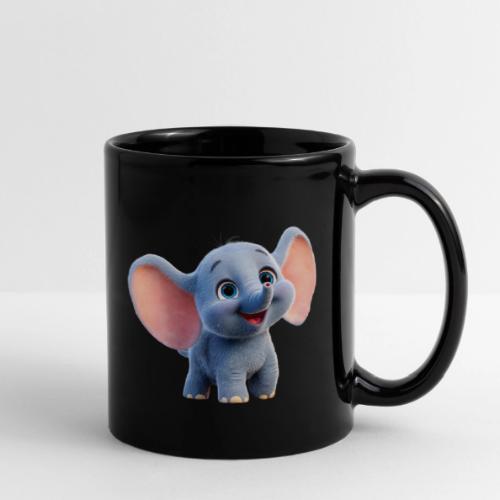 Playful Baby Elephant with Big Eyes - Full Color Mug