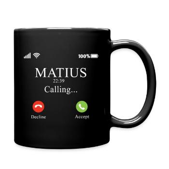 Minimalist Call Screen Illustration - Full Color Mug - black - Right