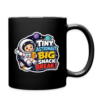 Cute Tiny Astronaut Big Snack Break Space Art Fun - Full Color Mug - black - Right