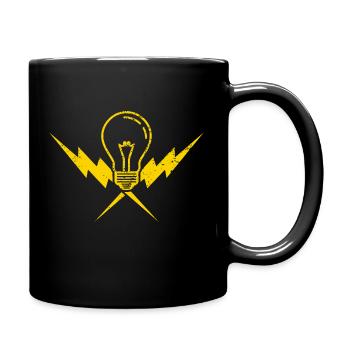 Light Bulb Electricity Electrician - Full Color Mug - black - Right
