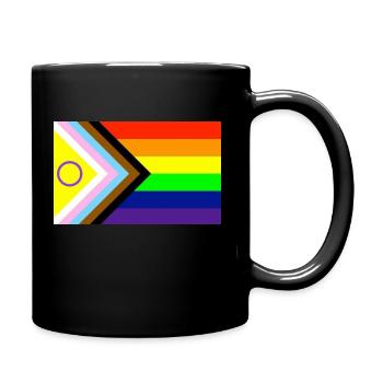 Progressive Pride Flag new - Full Color Mug - black - Right